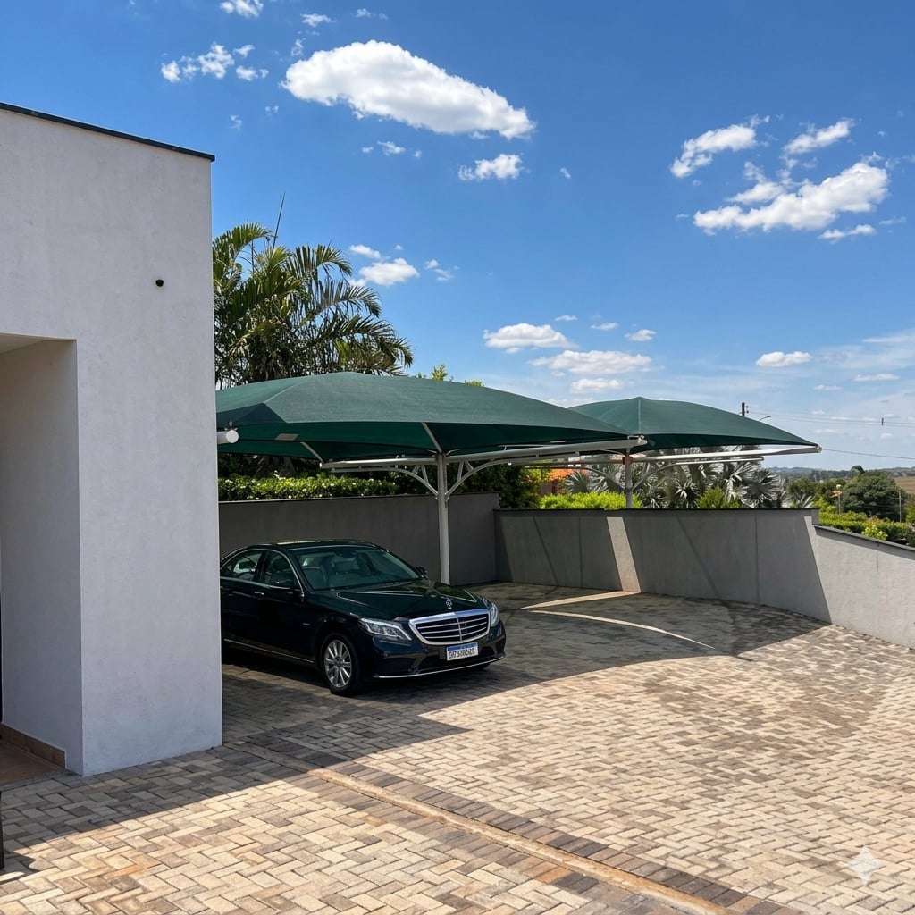 Cobertura sombrite para carro depois de instalada